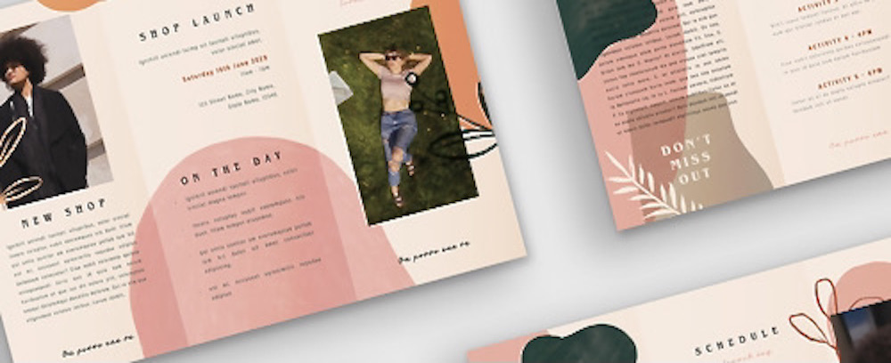 variations of design layouts using vibrant colours